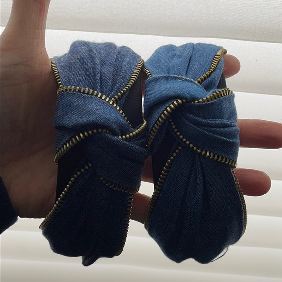 NWT Denim headbands with gold zipper 2color choice - Picture 7 of 10